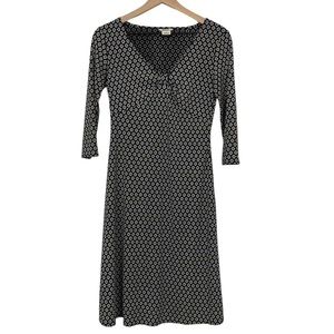 Vintage Michael Michael Kors Dress Size 6 Floral 90s Y2k Ditsy Print Black Midi